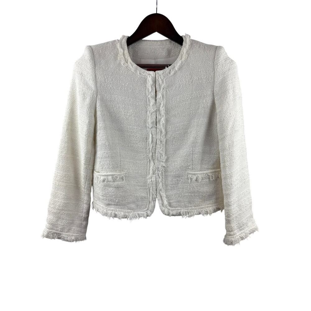 Women’s Alice + Olivia Medium White Tweed Blazer